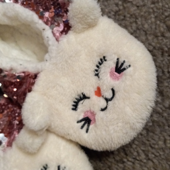 Kids flip-sequins cat slippers - Picture 3 of 4